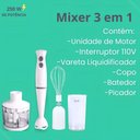 Ver imagem 5 de Mixer Portátil 3 em 1 com Batedor Potente, Triturador, 250W, Branco 110V