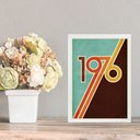 Ver imagem 2 de Quadro Decorativo Vintage - Ano 1976 33x24cm - com Vidro:moldura Branca