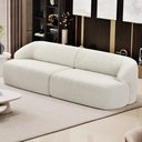 Ver imagem 2 de Sofá 3 Lugares Curvo Orgânico para Sala Living 220cm Barolo L06 Bouclê Off White - Lyam Decor