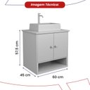 Ver imagem 4 de Gabinete Banheiro Orion 4 Portas Cuba e Armario Espelheira