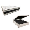 Ver imagem 1 de Cama Base Box Baú Casal Super Confort Sintético Bege + Colchão Casal Super Confort D33 28x138x188