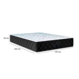 Cama Box King 193 Tecido Sintético Branco com Colchão Marrocos - Poliéster - Espuma D33 30cm - 2
