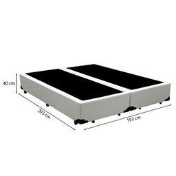Cama Box King 193 Tecido Sintético Branco com Colchão Marrocos - Poliéster - Espuma D33 30cm - 3