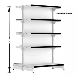 Gondola Centro 170 Fit Ate 3 Metros 1 Ponta Branco 35b Pe Preto - 2
