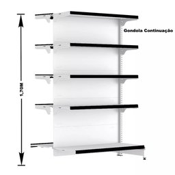 Gondola Centro 170 Fit Ate 3 Metros 1 Ponta Branco 35b Pe Preto - 3