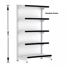 Gondola Centro 170 Fit Ate 3 Metros 1 Ponta Branco 35b Pe Preto - 4