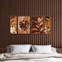 Ver imagem 3 de Kit 4 Quadros Decorativos Folhagem Folhas Elegante Quarto