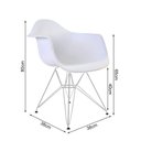 Ver imagem 3 de Mesa Jantar Industrial Preta 137x90cm com 4 Poltronas Brancas Base Ferro Bra Cor: Preto