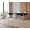 Ver imagem 1 de Mesa Jantar Industrial Preta 137x90cm com 4 Poltronas Brancas Base Ferro Bra Cor: Preto