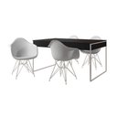 Ver imagem 6 de Mesa Jantar Industrial Preta 137x90cm com 4 Poltronas Brancas Base Ferro Bra Cor: Preto