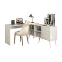 Ver imagem 2 de Mesa de Escritório em L com 3 Gavetas Porto Multimóveis Mp6046 Branco