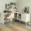Ver imagem 1 de Mesa de Escritório em L com 3 Gavetas Porto Multimóveis Mp6046 Branco