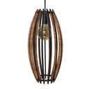 Ver imagem 1 de Luminária Lustre Pendente Madeira Teto Sala Quarto Cozinha Balcão Dubai Carvalho