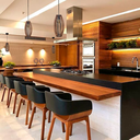 Ver imagem 4 de Luminária Lustre Pendente Madeira Teto Sala Quarto Cozinha Balcão Dubai Carvalho