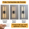 Luminária de Parede Interna Arandela Led 14w Vector Preta Moderna com 3 Cores de Luz Bivolt - 5