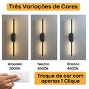 Ver imagem 5 de Luminária de Parede Interna Arandela Led 14w Vector Preta Moderna com 3 Cores de Luz Bivolt
