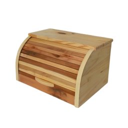 Caixa Porta Pão Grande em Madeira Pinus  Natural com Tampa Basculante - 3