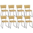 Ver imagem 1 de Kit 8 Cadeiras Decorativa Estofada para Sala de Jantar Allana L02 Couríssimo Casco Fendi - Lyam Deco
