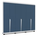 Ver imagem 2 de Roupeiro Casal Porto com 6 Portas 4 Gavetas 242x214cm Branco/Azul 240825