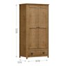Armário Guarda Roupa Madeira Maciça 2 Portas Branco Marrom:freijo - 4
