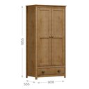 Ver imagem 4 de Armário Guarda Roupa Madeira Maciça Pinus 2 Portas 1 Gaveta