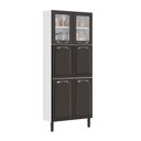 Ver imagem 1 de Paneleiro New Premium Grafite 80cm 6 Portas 2 Vidros em Aço Itatiaia