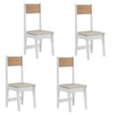 Ver imagem 7 de Conjunto Sala de Jantar 4 Lugares Delta MDF Branco/Mel