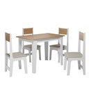 Ver imagem 2 de Conjunto Sala de Jantar 4 Lugares Delta MDF Branco/Mel
