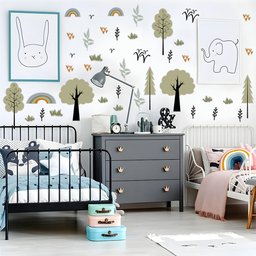 Adesivo Papel de Parede Infantil Floresta Árvores Pássaros - 5