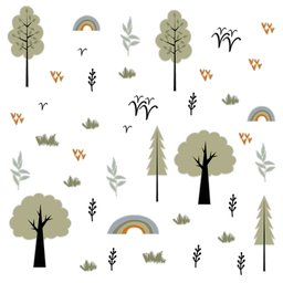 Adesivo Papel de Parede Infantil Floresta Árvores Pássaros - 2