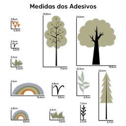 Adesivo Papel de Parede Infantil Floresta Árvores Pássaros - 4