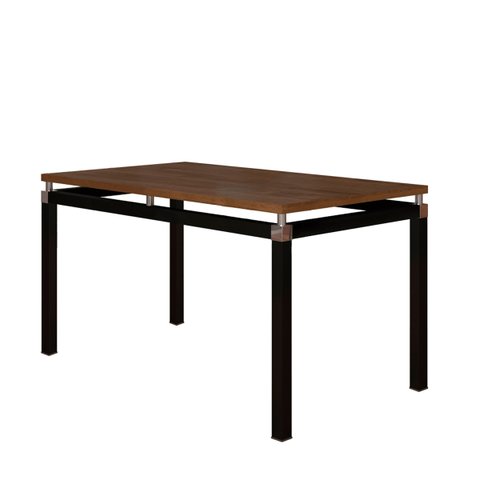 Mesa Malva 91x68 cm Preta Com Tampo De Madeira BP Nature Artefamol 10138/11273 - PRETO FOSCO/TP BP
