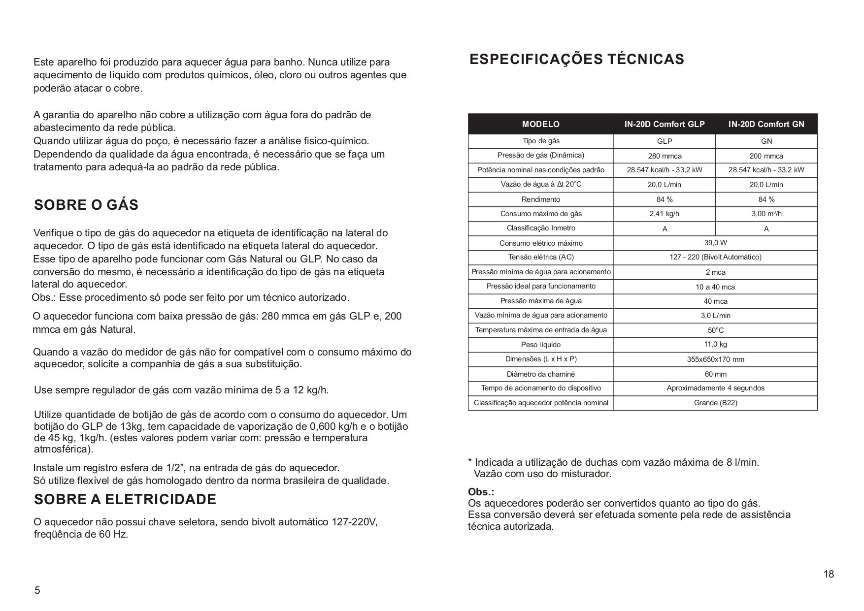 Aquecedor a Gas Linha Digital In 20d Glp - Inova - 9