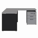 Ver imagem 7 de Mesa em L com Gaveteiro 3 Gavetas 120cm Cinza Sagrado com Preto F5 Office