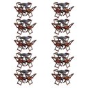 Ver imagem 1 de Kit 10 Jogos De Mesa Com 4 Cadeiras De Madeira Dobravel 60X60 - Imbuia - Marrom
