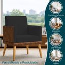 Ver imagem 4 de Poltrona Decorativa para Sala Recepção Consultório Escritório Assento Confortável Lis Suede e Corino