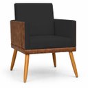 Ver imagem 7 de Poltrona Decorativa para Sala Recepção Consultório Escritório Assento Confortável Lis Suede e Corino