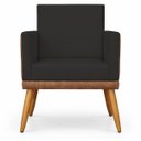 Ver imagem 6 de Poltrona Decorativa para Sala Recepção Consultório Escritório Assento Confortável Lis Suede e Corino