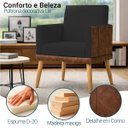 Ver imagem 2 de Poltrona Decorativa para Sala Recepção Consultório Escritório Assento Confortável Lis Suede e Corino