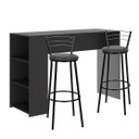 Ver imagem 1 de Bancada Alta para Cozinha Cinza com 2 Banquetas