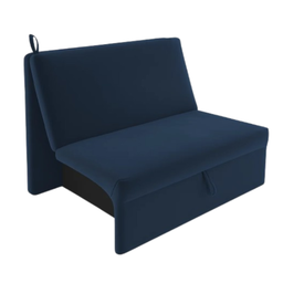 Sofá Cama 2 Lugares Malu Reclinável Tecido Suede 115x88x80cm - Azul - 2