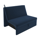 Ver imagem 5 de Sofá Cama 2 Lugares Malu Reclinável Tecido Suede 115x88x80cm - Azul