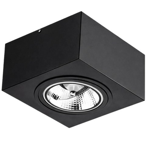 Luminária Plafon Preto de Sobrepor Box 17cm GU10 12W Dital