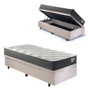 Ver imagem 1 de Cama Box Solteiro com Baú 88x188 com Colchão Adapto Ecoflex Molas Ensacadas Suede