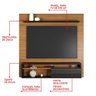 Painel Home Suspenso Para TV Até 65 Polegadas Porta Deslizante Sala de Estar Marrom Madeira e - 5