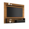 Painel Home Suspenso Para TV Até 65 Polegadas Porta Deslizante Sala de Estar Marrom Madeira e - 3