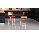 Ver imagem 1 de Kit Banqueta com Encosto Altura de 70cm e Assento de 35cm:vermelho/branco