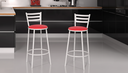 Ver imagem 1 de Kit Banqueta com Encosto Altura de 70cm e Assento de 35cm:vermelho/branco