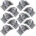 Ver imagem 1 de Kit 10 Chapinhas Chapa Inclinada 10º com Tubo Fixação Pés Palito Rosca 5/16 Zincada