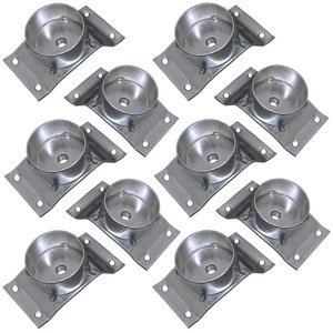 Kit 10 Chapinhas Chapa Inclinada 10º com Tubo Fixação Pés Palito Rosca 5/16 Zincada